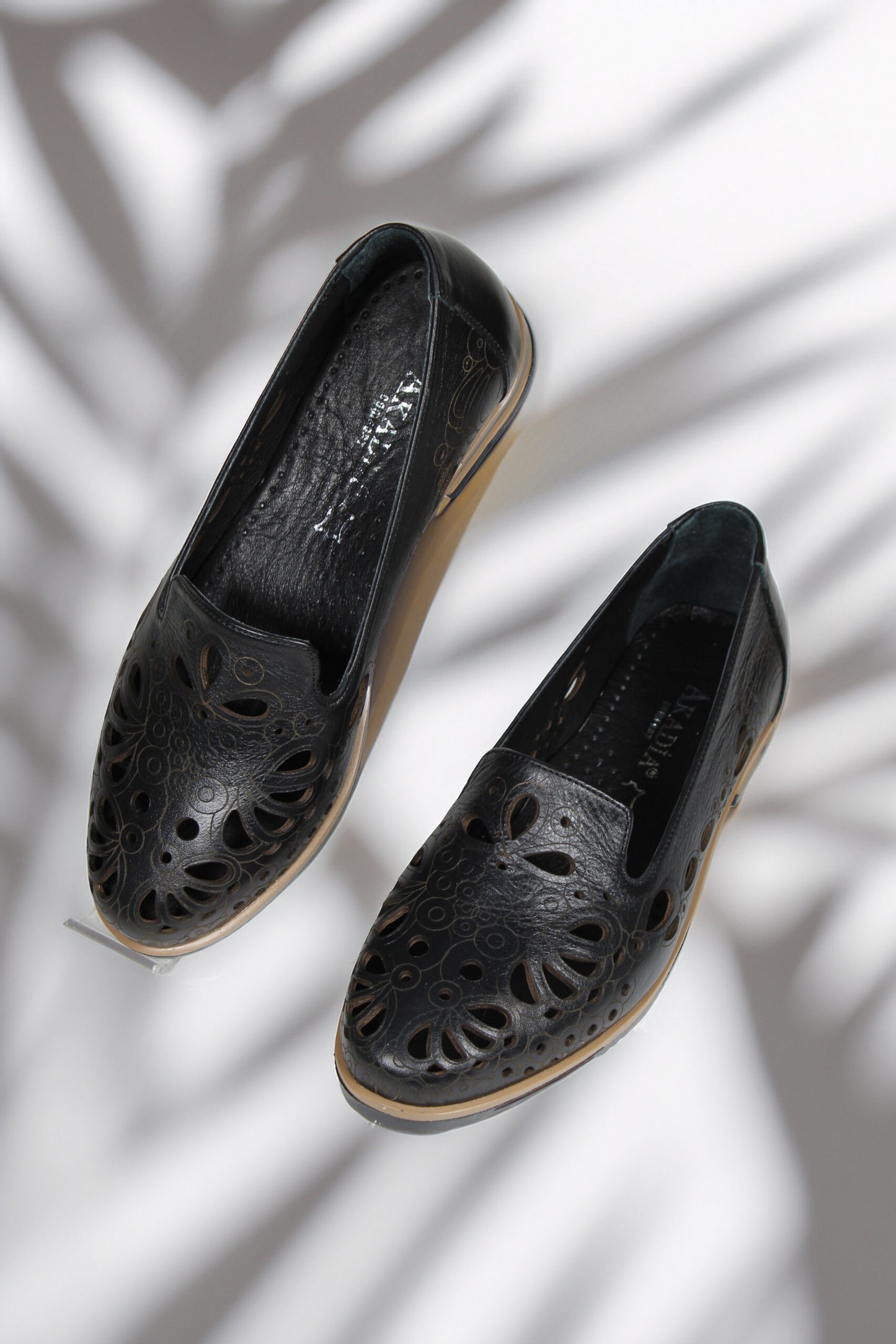 Balerini piele naturala Donna Negru