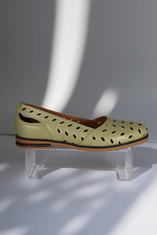 Balerini piele naturala Beatrix Avocado