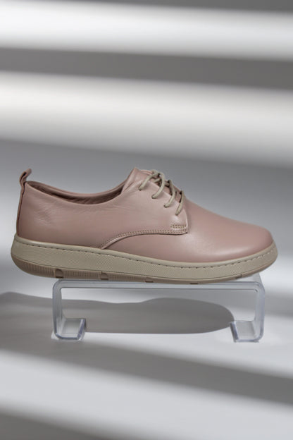 Pantofi piele naturala Bella Roz Pudra