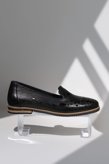 Balerini piele naturala Donna Negru