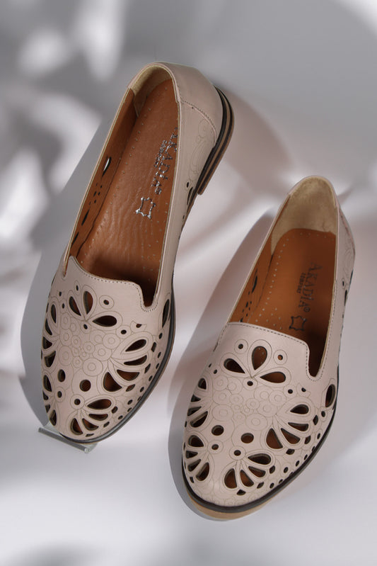 Balerini Piele Naturala Donna Roz Pudra