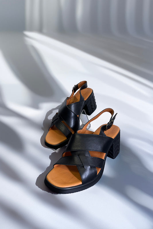 Sandale piele naturala Elora Negru